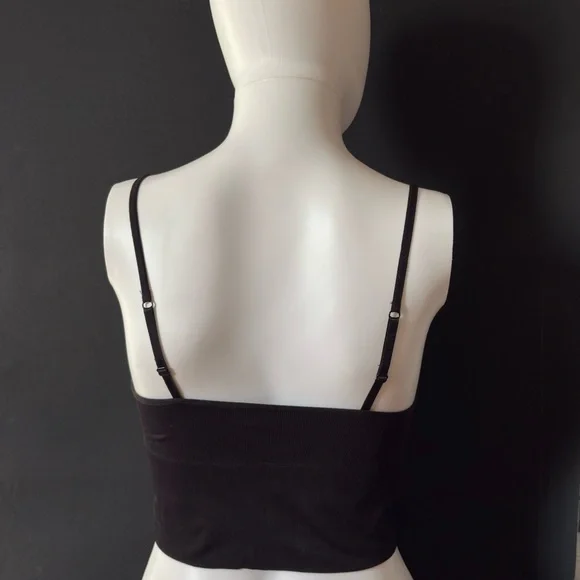 Dynamite Black Ribbed Spaghetti-Strap Tank - Picture 2 of 3